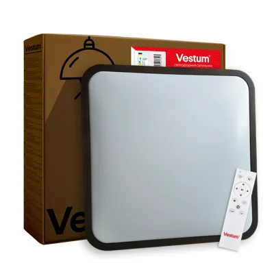 Світильник Vestum GLOW матовий 60W 391*391*65мм 3000К-6500К з ДК махагон (VS-91051)