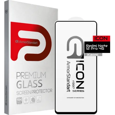 Скло захисне Armorstandart Icon Xiaomi Redmi Note 12 Pro 4G Black (ARM72596)
