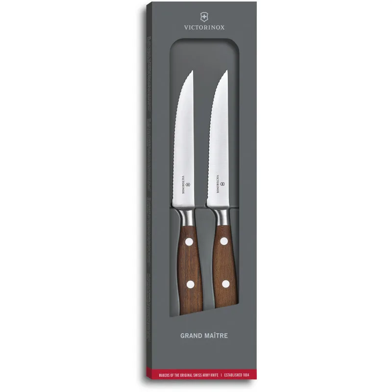 Набір ножів Victorinox Grand Maitre Steak Set 12см Serrated Wood (7.7240.2W)