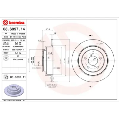 Гальмівний диск Brembo 08.6897.11