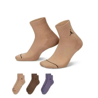 Шкарпетки Nike U J ED CUSH POLY ANKLE 3PR 144 DX9655-905 38-42 3 пари Бежевий/Коричневий/Фіолетовий (196153838161)