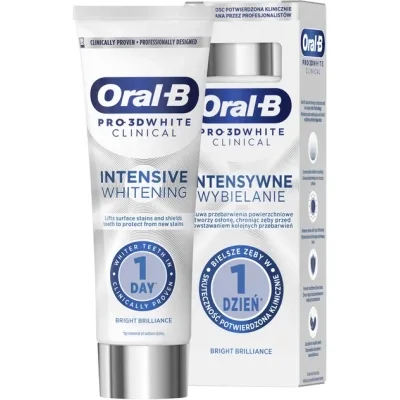 Зубна паста Oral-B Pro-3D White Clinical Intensive Whitening Яскравий блиск 75 мл (8700216922807)
