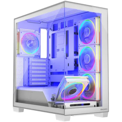 Корпус для ПК Modecom VOLCANO STELLAR ARGB MIDI 5x120mm fans WHITE (AT-STELLAR-5F-ARGB-20)