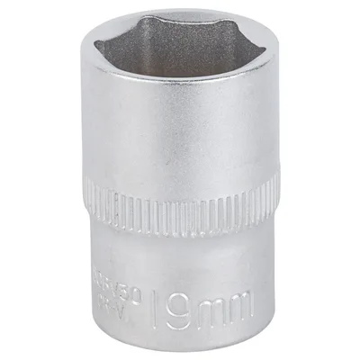 Насадка шестигранна коротка 1/2" 19мм CrV mid SIGMA (6071191)