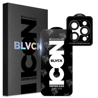Скло захисне Armorstandart Supreme Plus Black Icon Apple iPhone 13 Pro (ARM68072)
