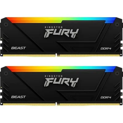 Модуль пам'яті для комп'ютера DDR4 16GB (2x8GB) 3200 MHz Beast RGB Kingston Fury (ex.HyperX) (KF432C16BB2AK2/16)