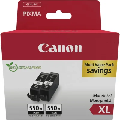 Картридж Canon PGI-550XL Black DoublePpack, 2*22ml, paper box (6431B010) (упаковка 24 шт)