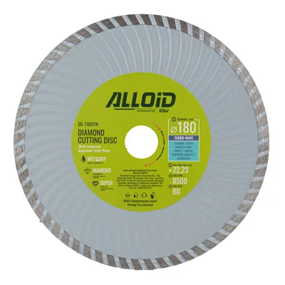 Круг відрізний Alloid алмазний, Turbo Wave, 180мм (DS-7180TW)