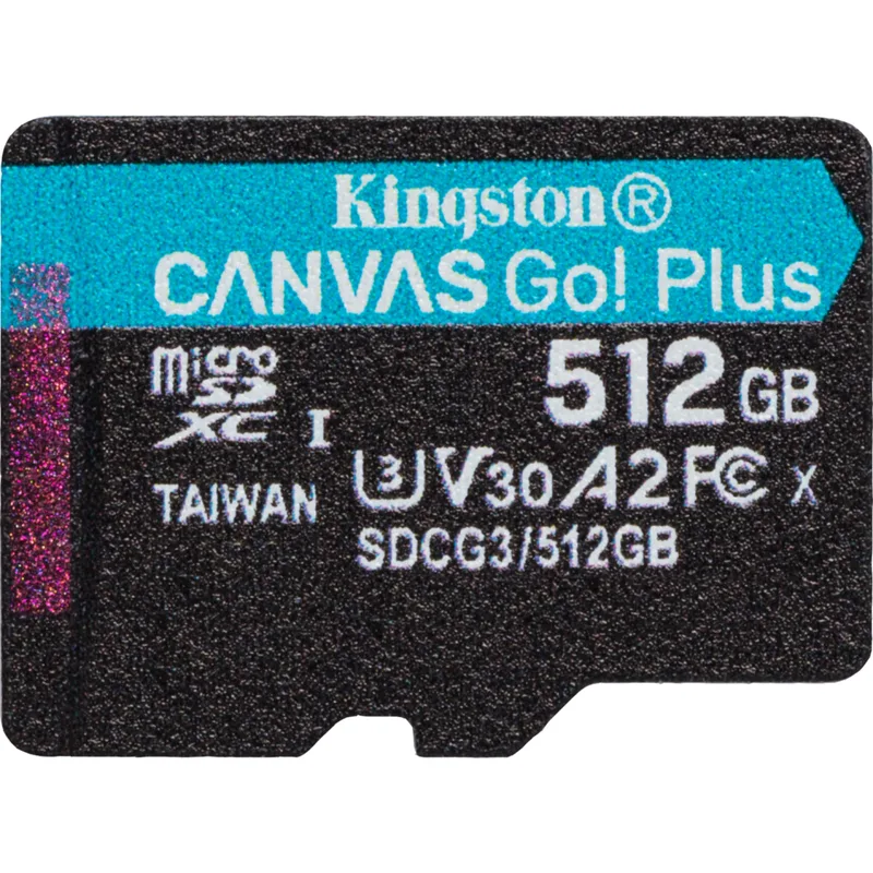 Карта пам'яті Kingston 512GB microSDXC сlass 10 UHS-I U3 V30 A2 Canvas Go Plus G4 (SDCG4/512GBSP)