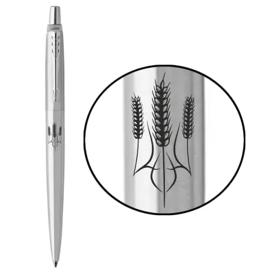 Ручка кулькова Parker JOTTER 17 UKRAINE SS CT BP Тризуб із колосків (16132_T059b)