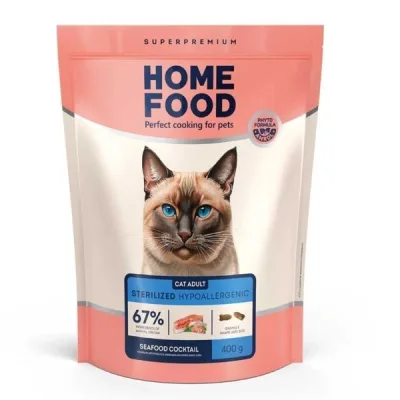 Сухий корм для кішок Home Food Hypoallergenic For sterilised морський коктейль 400 г (4820290090019)