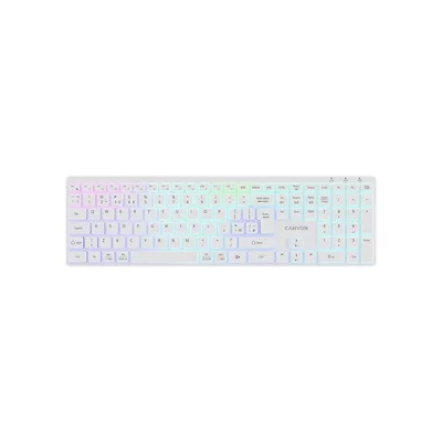 Клавіатура Canyon HKB-W11 Slim Dual Mode Wireless/Bluetooth RGB UA White (CNS-HBTK11W)