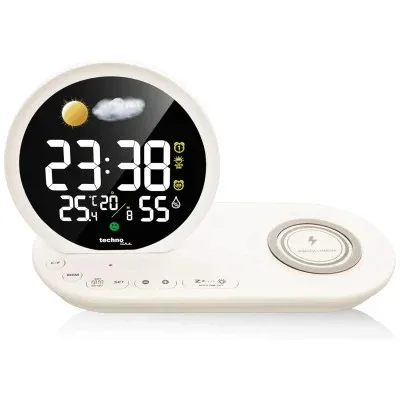 Настільний годинник Technoline Wireless Mobile Charging White (DAS302479)