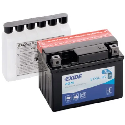 Акумулятор автомобільний EXIDE AGM 3Ah Ев (-/+) (50EN) (ETX4L-BS)