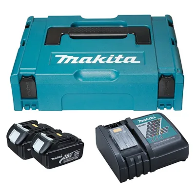 Набір акумулятор + зарядний пристрій Makita набір LXT (BL1830x2, DC18RC, Makpac1) (197952-5)