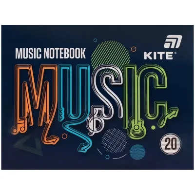 Зошит Kite для нот Music, А5, 20 аркушів (K26-405)
