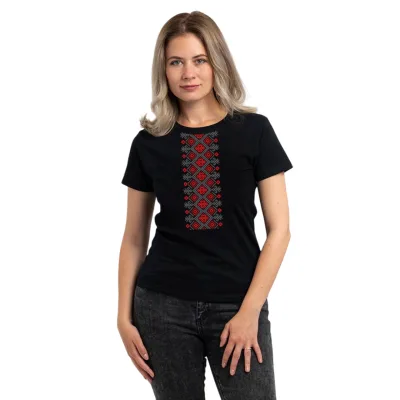Футболка Sol's Regent Women Вишиванка вертикально чорний XXL (01825309/313XXL)