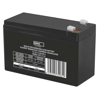 Батарея до ДБЖ EMOS B9654 AGM 12V 7,2Ah fast 4,7mm (B9654)