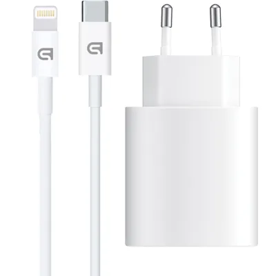 Зарядний пристрій Armorstandart AMHJ83 20W USB-C White + cable USB-C to Lightning (ARM77724)