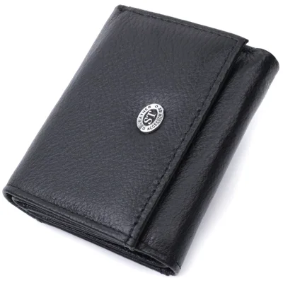 Гаманець ST Leather З монетницею з натуральної шкіри Чорний (22730)