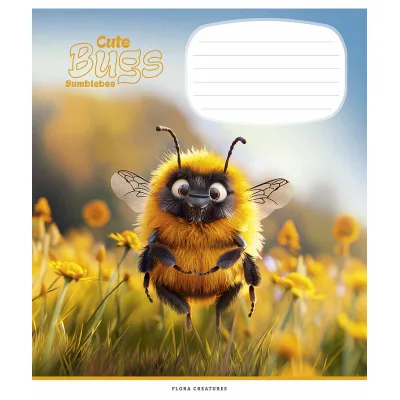 Зошит Школярик Cute bugs 12 аркушів клітинка (012-3462K)