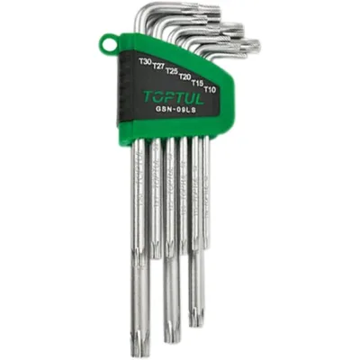 Ключ Toptul Г-подібний TORX T10-T50 9шт. довгих (GSN-09LS)