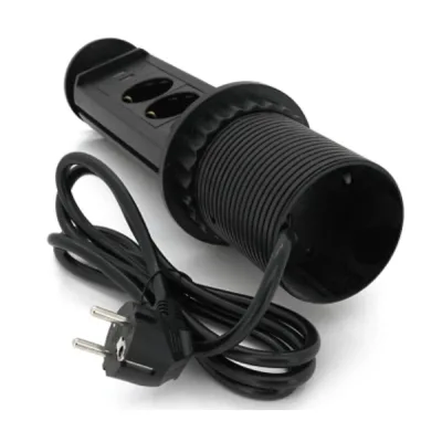 Мережевий фільтр живлення Voltronic 3 Роз, 2USB, 16А, 250V, 2м, Black (D08-FU03)