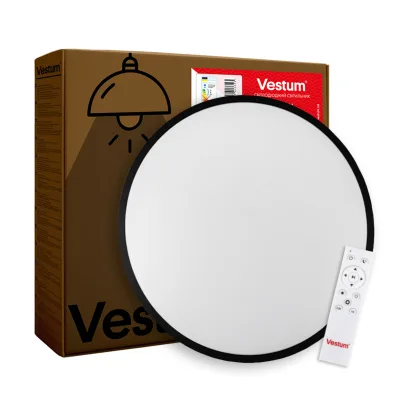 Світильник Vestum RING матовий 60W 395*60мм 3000К-6500К з ДК чорний (VS-91053)