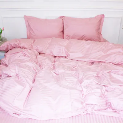 Постільна білизна MirSon Satin Stripe 30-0007 Pink 2х143х210 сімейний (2200005249901)