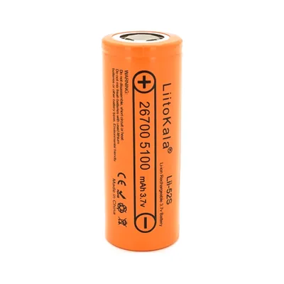 Акумулятор 26700 Li-Ion 5000mah 5100-5200mah, 3.7V (2.75-4.2V), Orange Liitokala (Lii-52S) (упаковка 2 шт)
