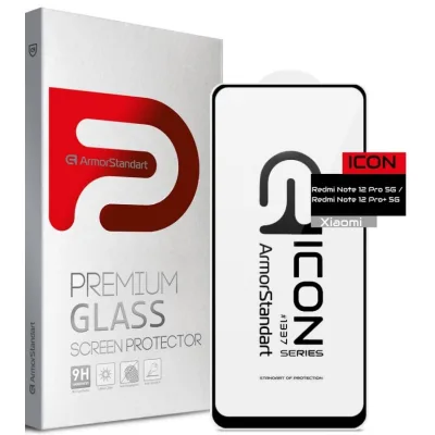 Скло захисне Armorstandart Icon Xiaomi Redmi Note 12 Pro 5G / 12 Pro+ 5G Black (ARM73097)