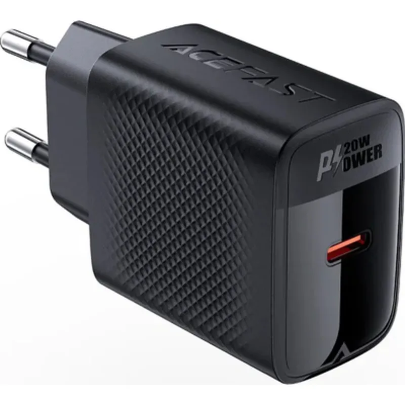 Зарядний пристрій Acefast USB-C 20W + Type-C cable A82 Fast Charger Black (6974316280057)