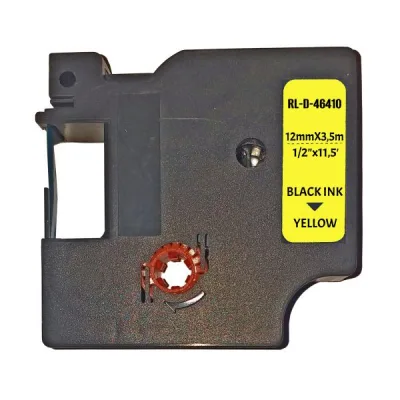 Стрічка для принтера етикеток UKRMARK RL-D-Ny-46410-BK/YE нейлонова стрічка. для DYMO серії D1, 12 (900288)