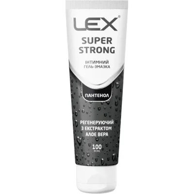 Інтимний гель-змазка Lex Condoms Super Strong Регенеруючий З екстрактом алое вера 100 мл (7640341151943)