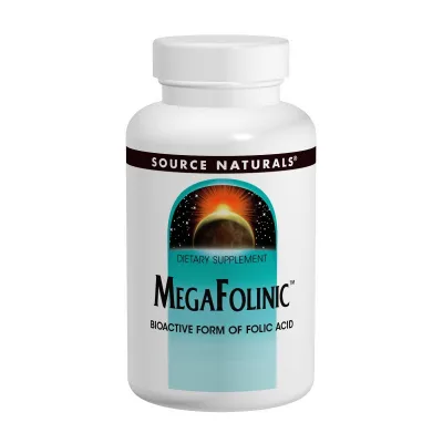 Вітамін Source Naturals Біоактивна Форма Фолієвої Кислоти (В9) 800мкг, MegaFolinic, (SN2027)