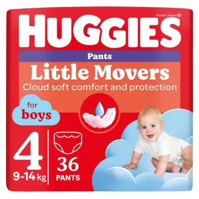 Підгузки Huggies Little Movers/Pants 4 Jumbo 9-14 кг для хлопчиків 36 шт (5029053564265)