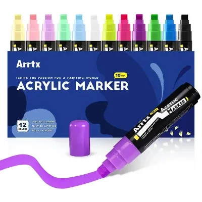 Художній маркер Arrtx акрилові AACM-0510-12A, 12 кольорів (LC303274)