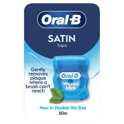 Зубна нитка Oral-B Satin Tape М'ятна Вощена 50 м (8006530114196)