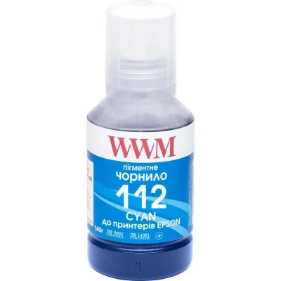 Чорнило WWM Epson L11160/6490 №112 140г Cyan pigmented (E112CP)
