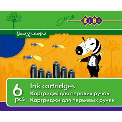 Чорнило для пір'яних ручок ZiBi capsules blue, 6шт (ZB.2272-01)