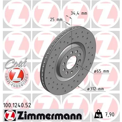 Гальмівний диск ZIMMERMANN 100.1240.52