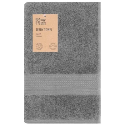 Рушник Ardesto махровий SuperSoft 100% бавовна 70 х 140 см, сірий (ART2270SLP)