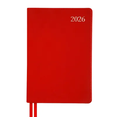 Тижневик Leo planner А5 датований 2026 "Aldento", інтегральний, червоний, 368 сторінок (252671)
