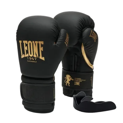 Боксерські рукавички Leone GN059D Black/Gold 12 унцій (GN059D_Bl/Gold_12oz)