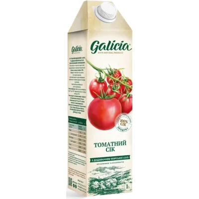 Сік Galicia Томатний з додаванням морської солі 1 л (4820209564587)