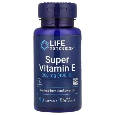Вітамінно-мінеральний комплекс Life Extension Вітамін E, 268 мг, Super Vitamin E, 90 гелевих капсул (LEX-18639)