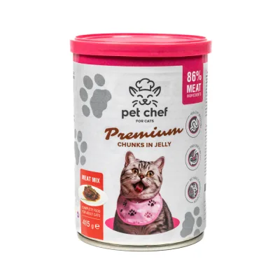 Вологий корм для кішок Pet Chef М'ясний мікс 415 г (4820255193571)