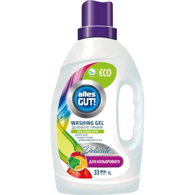 Гель для прання Alles GUT! Eco Для кольорової білизни 1 л (4823051467181)
