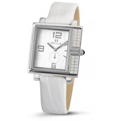 Наручний годинник Seculus 1670.2.1064 white, ss-cz, white leather