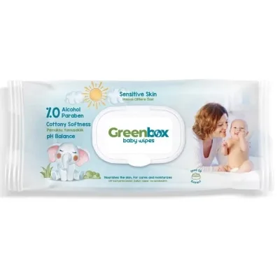 Дитячі вологі серветки Greenbox з клапоном 120 шт (8680131208296)